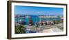 Elevated view of ships in Kos Harbour, Kos Town, Kos, Dodecanese, Greek Islands, Greece, Europe-Frank Fell-Framed Photographic Print