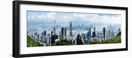 Elevated View of Skylines, Hong Kong, China-null-Framed Premium Photographic Print