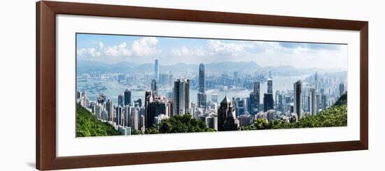 Elevated View of Skylines, Hong Kong, China-null-Framed Photographic Print