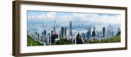 Elevated View of Skylines, Hong Kong, China-null-Framed Photographic Print