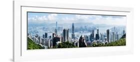 Elevated View of Skylines, Hong Kong, China-null-Framed Photographic Print