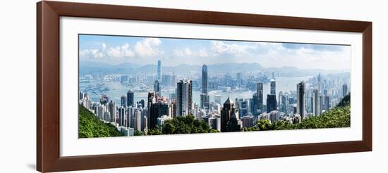 Elevated View of Skylines, Hong Kong, China-null-Framed Photographic Print