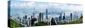 Elevated View of Skylines, Hong Kong, China-null-Stretched Canvas