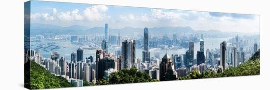 Elevated View of Skylines, Hong Kong, China-null-Stretched Canvas