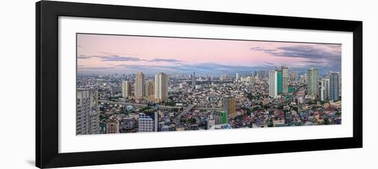 Elevated View of Skylines in a City, Makati, Metro Manila, Manila, Philippines-null-Framed Photographic Print