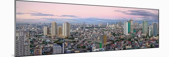 Elevated View of Skylines in a City, Makati, Metro Manila, Manila, Philippines-null-Mounted Photographic Print