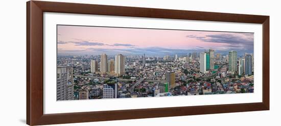 Elevated View of Skylines in a City, Makati, Metro Manila, Manila, Philippines-null-Framed Photographic Print