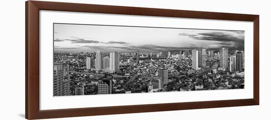 Elevated View of Skylines in a City, Makati, Metro Manila, Manila, Philippines-null-Framed Photographic Print