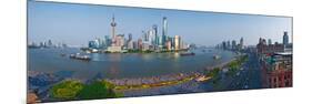 Elevated View of Skylines, Oriental Pearl Tower, the Bund, Pudong, Huangpu River, Shanghai, China-null-Mounted Photographic Print