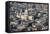 Elevated View of St. Paul's Cathedral and Surrounding Buildings, London, England, UK-Amanda Hall-Framed Stretched Canvas