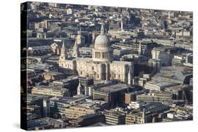 Elevated View of St. Paul's Cathedral and Surrounding Buildings, London, England, UK-Amanda Hall-Stretched Canvas