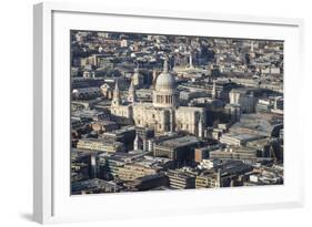 Elevated View of St. Paul's Cathedral and Surrounding Buildings, London, England, UK-Amanda Hall-Framed Photographic Print