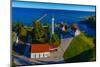 Elevated view of Sturgeon Bay Canal Lighthouse, Sturgeon Bay, Door County, Wisconsin, USA-null-Mounted Photographic Print