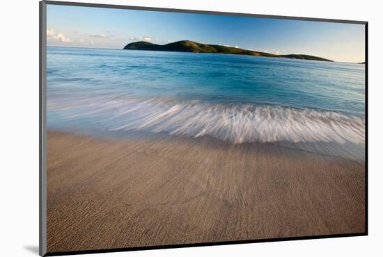 Elevated View of Surf on Beach at Sunset, Culebra Island, Puerto Rico-null-Mounted Photographic Print