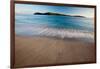 Elevated View of Surf on Beach at Sunset, Culebra Island, Puerto Rico-null-Framed Photographic Print