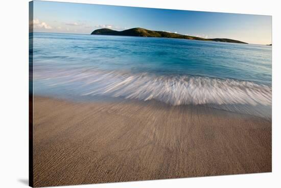 Elevated View of Surf on Beach at Sunset, Culebra Island, Puerto Rico-null-Stretched Canvas