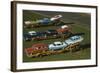 Elevated View of the 1954 Line of Ford Fairlaine Automobiles-Yale Joel-Framed Photographic Print