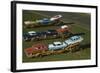 Elevated View of the 1954 Line of Ford Fairlaine Automobiles-Yale Joel-Framed Photographic Print