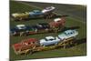 Elevated View of the 1954 Line of Ford Fairlaine Automobiles-Yale Joel-Mounted Photographic Print