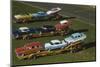 Elevated View of the 1954 Line of Ford Fairlaine Automobiles-Yale Joel-Mounted Photographic Print
