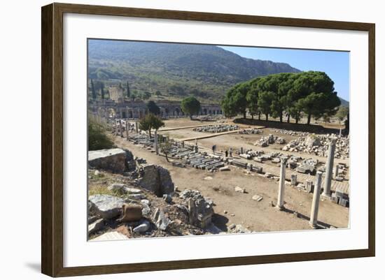 Elevated View of the Agora, Looking Towards the Library of Celsus, Roman Ruins of Ancient Ephesus-Eleanor Scriven-Framed Photographic Print
