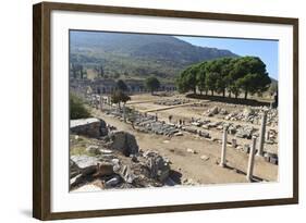 Elevated View of the Agora, Looking Towards the Library of Celsus, Roman Ruins of Ancient Ephesus-Eleanor Scriven-Framed Photographic Print