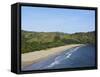 Elevated view of the beach in Bonete, Ilhabela Island, State of Sao Paulo, Brazil, South America-Karol Kozlowski-Framed Stretched Canvas