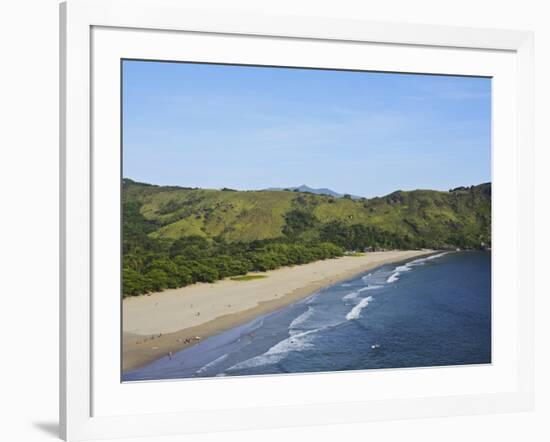 Elevated view of the beach in Bonete, Ilhabela Island, State of Sao Paulo, Brazil, South America-Karol Kozlowski-Framed Photographic Print