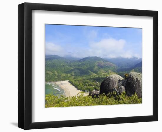 Elevated view of the beach in Bonete, Ilhabela Island, State of Sao Paulo, Brazil, South America-Karol Kozlowski-Framed Photographic Print