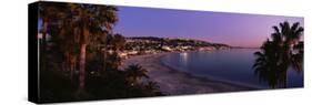Elevated view of the beach, Laguna Beach, Orange County, California, USA-null-Stretched Canvas