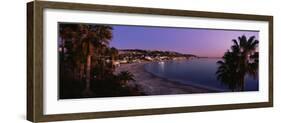 Elevated view of the beach, Laguna Beach, Orange County, California, USA-null-Framed Photographic Print