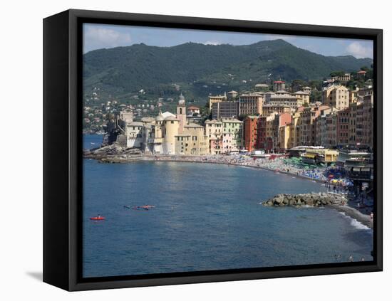 Elevated View of the Camogli from Hotel Cenobio Dei Dogi, Liguria, Italy-null-Framed Stretched Canvas