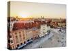 Elevated view of the Castle Square and Krakowskie Przedmiescie Street, Old Town, Warsaw, Masovian V-Karol Kozlowski-Stretched Canvas