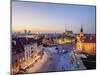 Elevated view of the Castle Square at twilight, Old Town, Warsaw, Masovian Voivodeship, Poland, Eur-Karol Kozlowski-Mounted Photographic Print