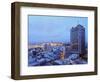 Elevated view of the City Centre with the characteristic building of the Radisson Hotel, Montevideo-Karol Kozlowski-Framed Photographic Print