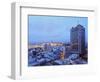 Elevated view of the City Centre with the characteristic building of the Radisson Hotel, Montevideo-Karol Kozlowski-Framed Photographic Print