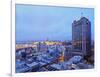 Elevated view of the City Centre with the characteristic building of the Radisson Hotel, Montevideo-Karol Kozlowski-Framed Photographic Print