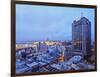 Elevated view of the City Centre with the characteristic building of the Radisson Hotel, Montevideo-Karol Kozlowski-Framed Photographic Print