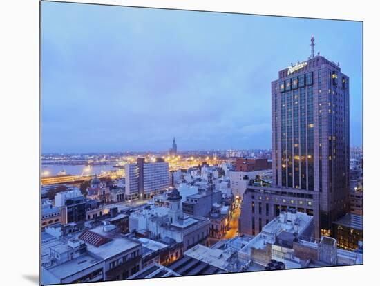 Elevated view of the City Centre with the characteristic building of the Radisson Hotel, Montevideo-Karol Kozlowski-Mounted Photographic Print