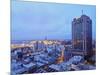 Elevated view of the City Centre with the characteristic building of the Radisson Hotel, Montevideo-Karol Kozlowski-Mounted Photographic Print