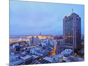 Elevated view of the City Centre with the characteristic building of the Radisson Hotel, Montevideo-Karol Kozlowski-Mounted Photographic Print