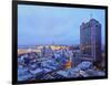 Elevated view of the City Centre with the characteristic building of the Radisson Hotel, Montevideo-Karol Kozlowski-Framed Photographic Print