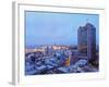 Elevated view of the City Centre with the characteristic building of the Radisson Hotel, Montevideo-Karol Kozlowski-Framed Photographic Print