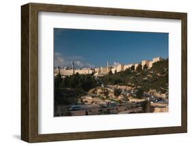 Elevated view of the city walls, Jerusalem, Israel-null-Framed Photographic Print