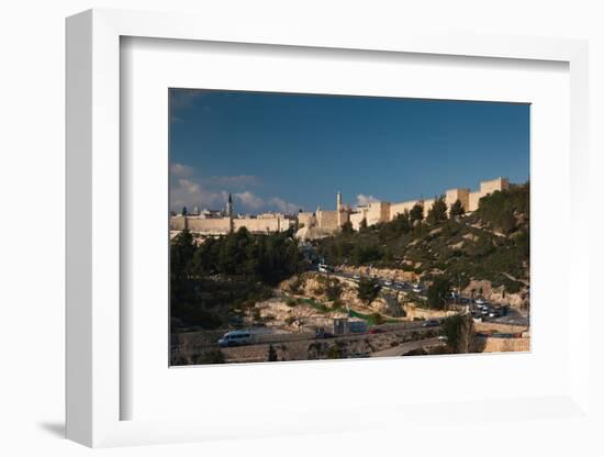 Elevated view of the city walls, Jerusalem, Israel-null-Framed Photographic Print