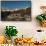 Elevated view of the city walls, Jerusalem, Israel-null-Framed Stretched Canvas displayed on a wall