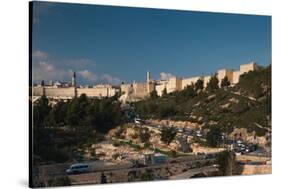 Elevated view of the city walls, Jerusalem, Israel-null-Stretched Canvas