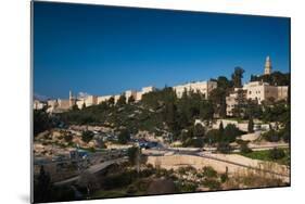 Elevated view of the city walls, Jerusalem, Israel-null-Mounted Photographic Print