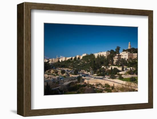 Elevated view of the city walls, Jerusalem, Israel-null-Framed Photographic Print