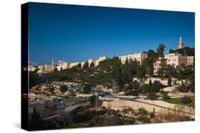 Elevated view of the city walls, Jerusalem, Israel-null-Stretched Canvas